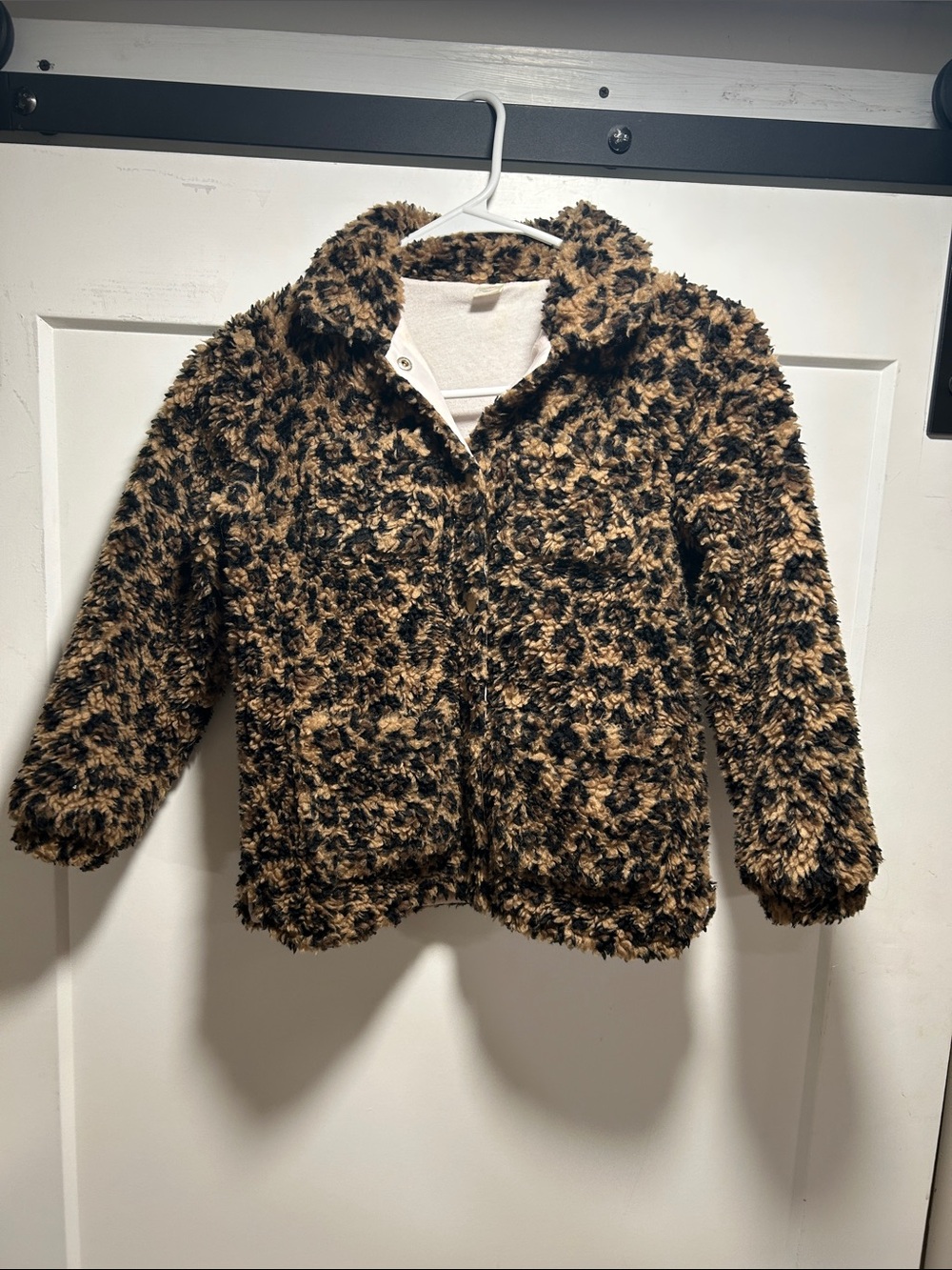 Crewcuts Leopard-Print Faux Fur Puffer Jacket - Black & Tan